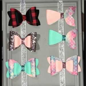 4” Faux Leather Hairbows